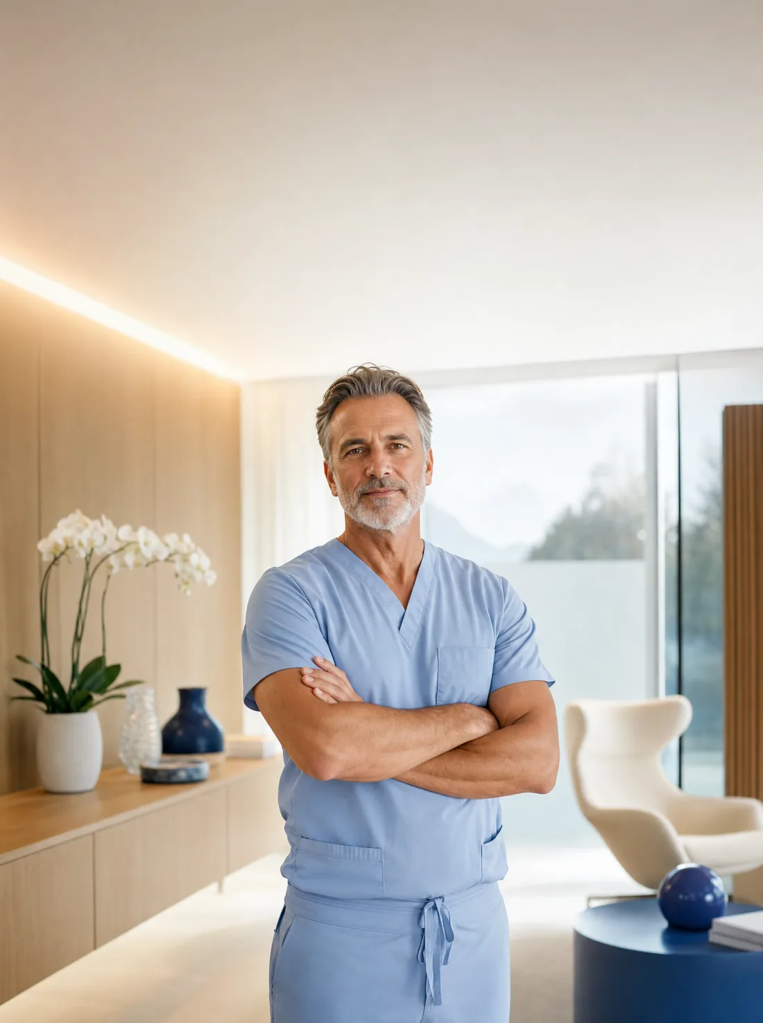 Chirurgien esthétique dans sa clinique en Suisse romande
