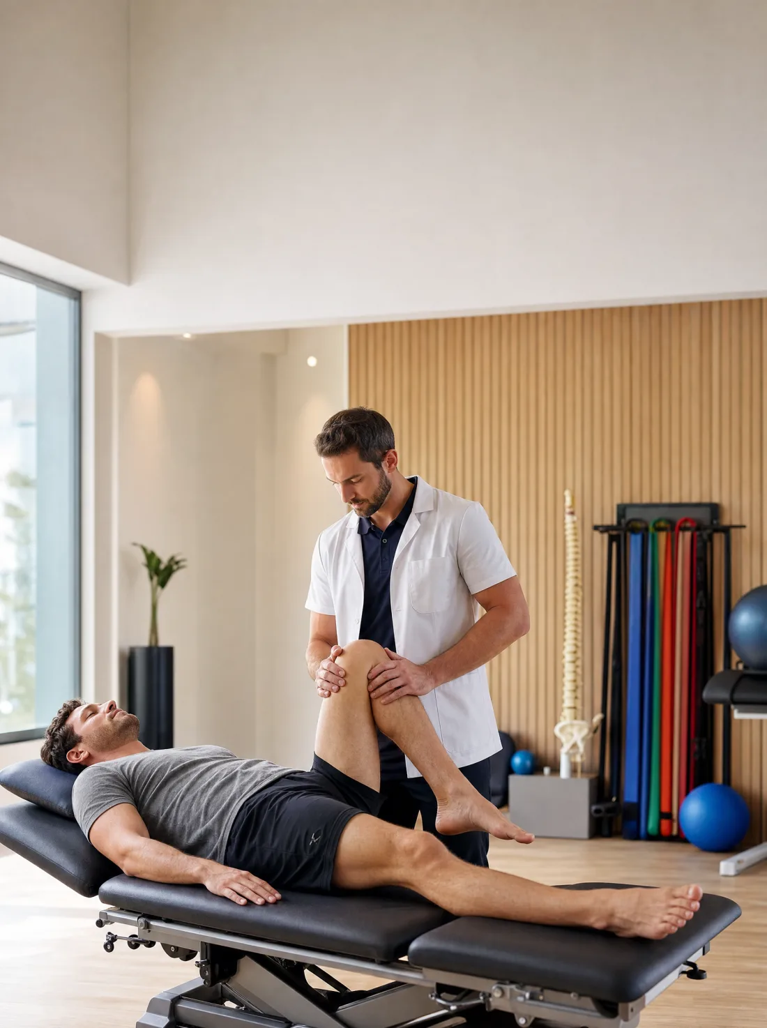Physiothérapeute dans son cabinet en Suisse romande